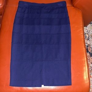 Pretty & Flattering Thalian Navy Blue bandage Pencil Skirt Size 4 EUC